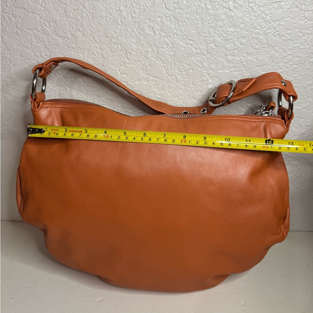 Coach Burnt Orange Leather Shoulder Bag Hobo Style Purse #13655 - Picture 7 of 13